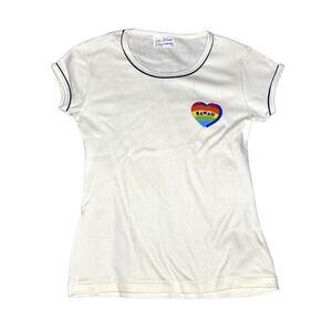70s True Vintage Hawaii Rainbow Pride L Cream